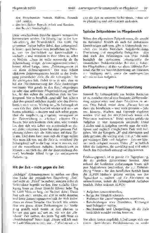 Vorschauseite 2: Zeitmanagement für Leitungskräfte im Pflegebereich Mehr Zeit für das Wesentliche - den Patienten