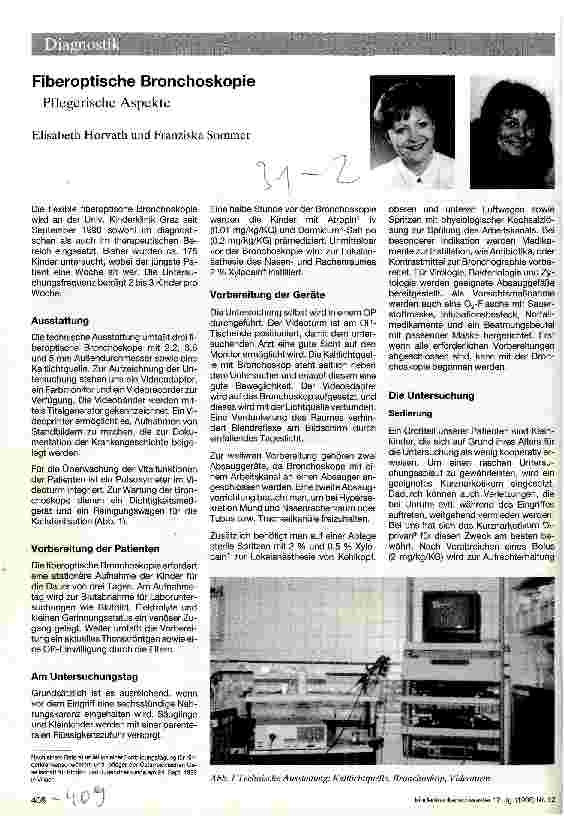 Vorschauseite 1: Fiberoptische Bronchoskopie Pflegerische Aspekte