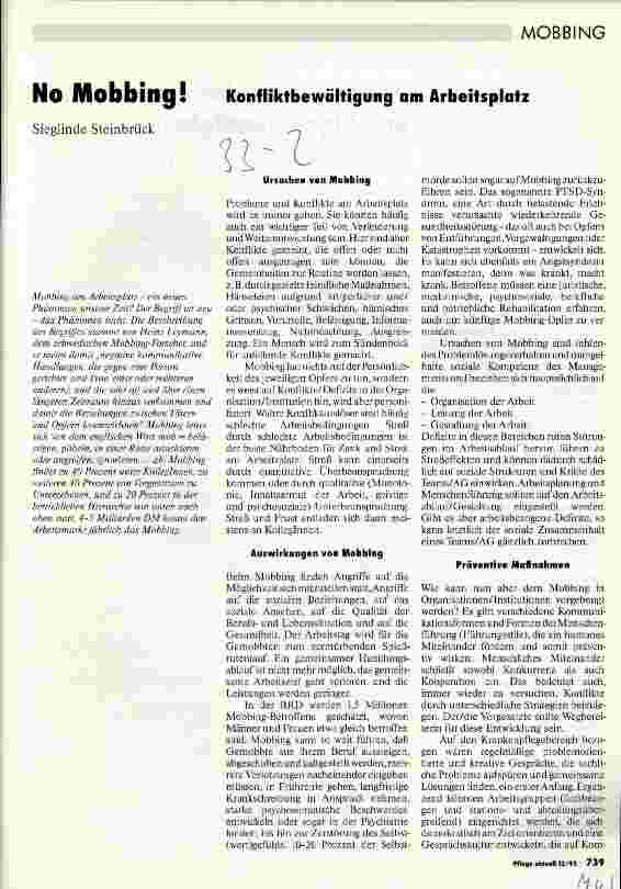Vorschauseite 1: No Mobbing! Konfliktbewältigung am Arbeitsplatz