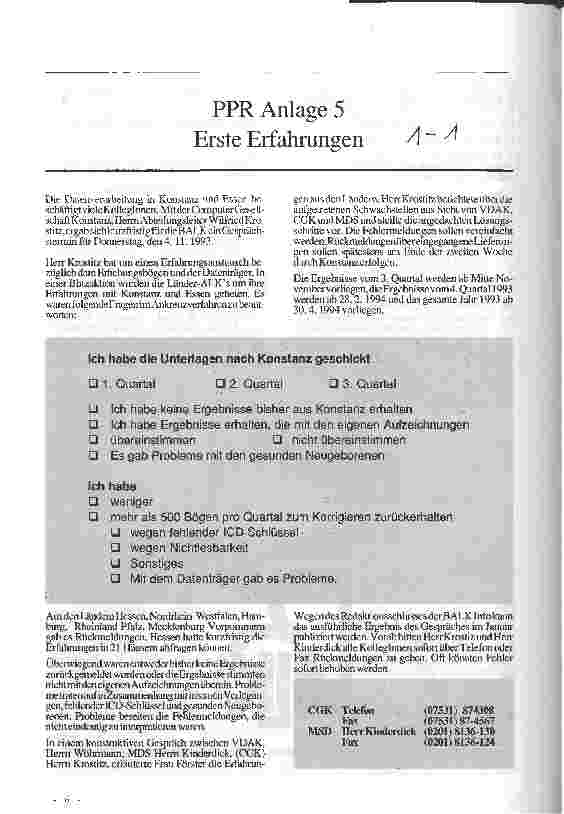 Vorschauseite 1: PPR Anlage 5 Erste Erfahrungen