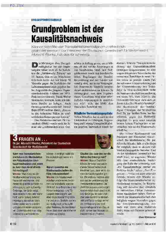 Vorschauseite 1: Grundproblem ist der Kausalitätsnachweis