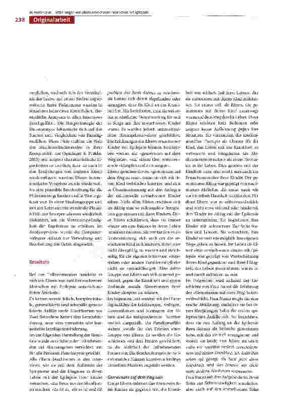Vorschauseite 4: Wie Eltern erwachsener Menschen mit Epilepsie das Beste aus ihrer Situation machen -eine qualitative Studie