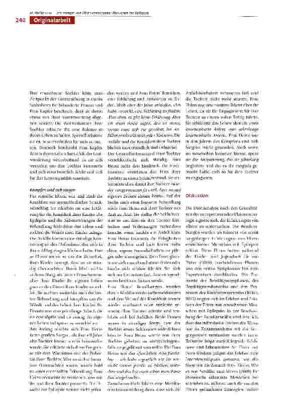 Vorschauseite 6: Wie Eltern erwachsener Menschen mit Epilepsie das Beste aus ihrer Situation machen -eine qualitative Studie