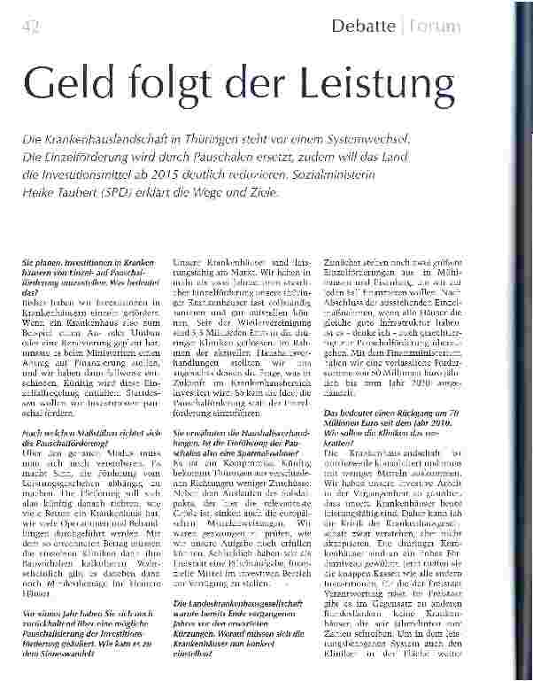 Vorschauseite 1: Geld folgt der Leistung