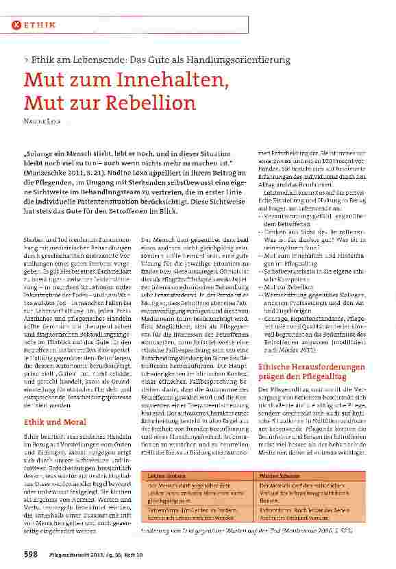 Vorschauseite 1: Mut zum Innehalten, Mut zur Rebellion