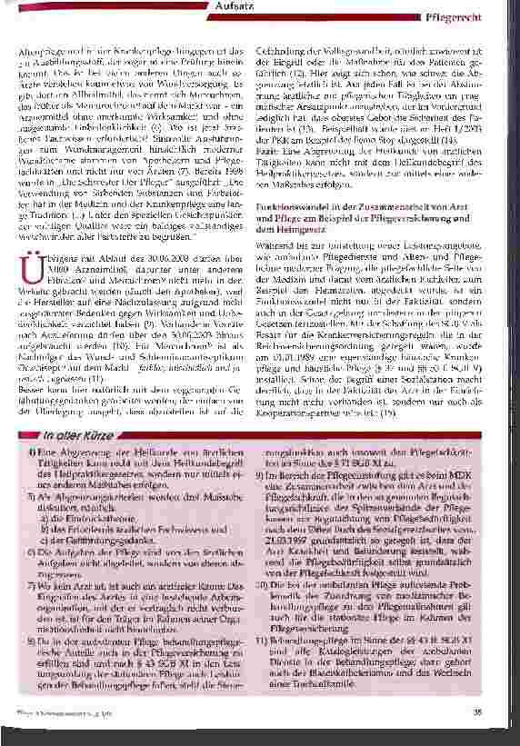 Vorschauseite 2: Bleibt Pflege immer ein Heilund Hilfsberuf? Verändert sich aufgrund neuer Rechtsprechung der Status der Pflegepersonen in Deutschland? (Teil 2)