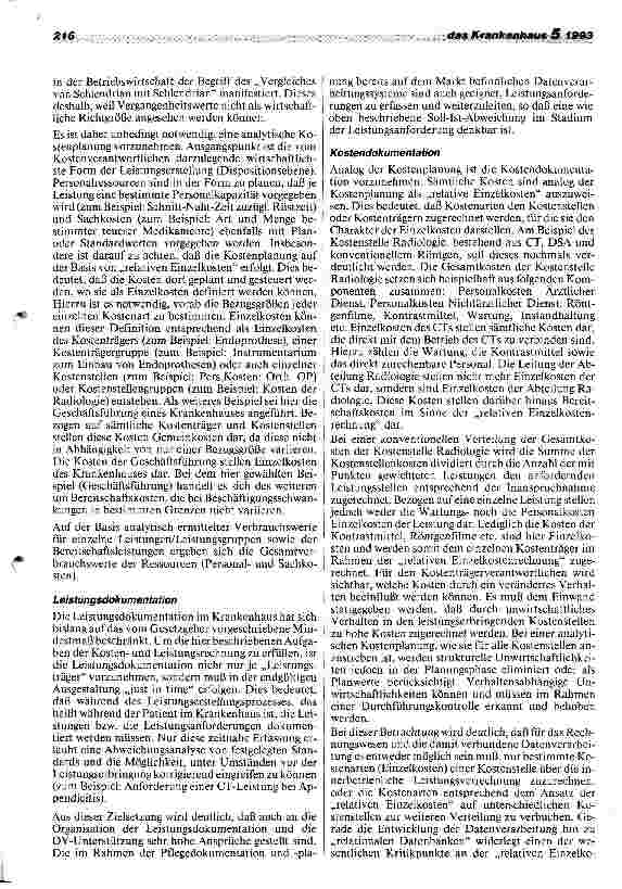 Vorschauseite 3: Anpassung der Kostenund Leistungsrechnung an die Erfordernisse des Gesundheitsstrukturgesetzes, Deckungsbeitragsrechnung und relative Einzelkostenrechnung
