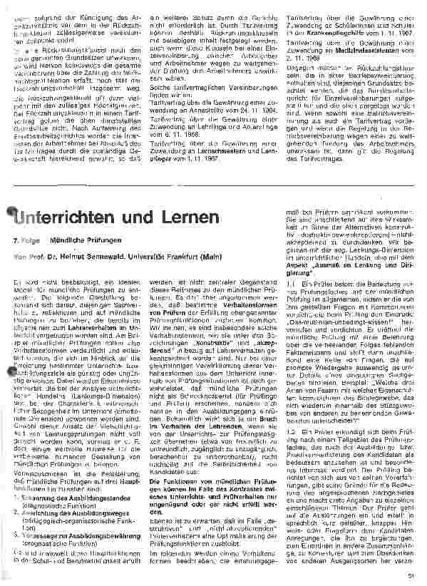 Vorschauseite 1: Unterrichten und Lernen 7.Folge: Mündliche Prüfungen