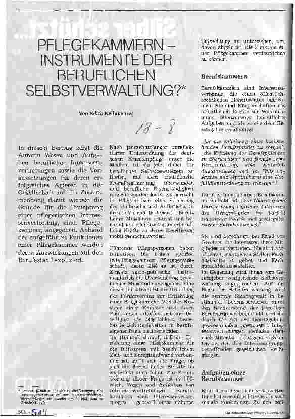 Vorschauseite 1: Pflegekammern - Instrumente der beruflichen Selbstverwaltung?