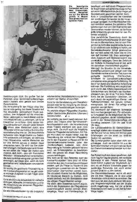 Vorschauseite 2: Sozialstationen und Krankenpflege zu Hause aus Sicht des Trägers - aus Sicht der Gemeindekrankenschwester