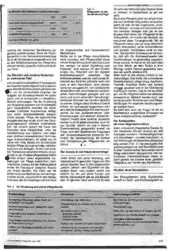 Vorschauseite 4: Sozialstationen und Krankenpflege zu Hause aus Sicht des Trägers - aus Sicht der Gemeindekrankenschwester