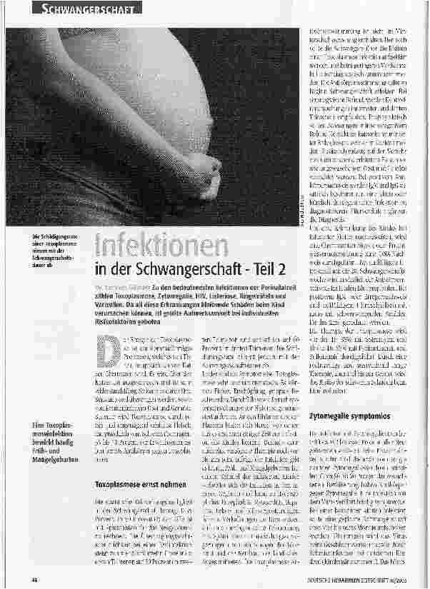 Vorschauseite 1: Infektionen in der Schwangerschaft - Teil 2