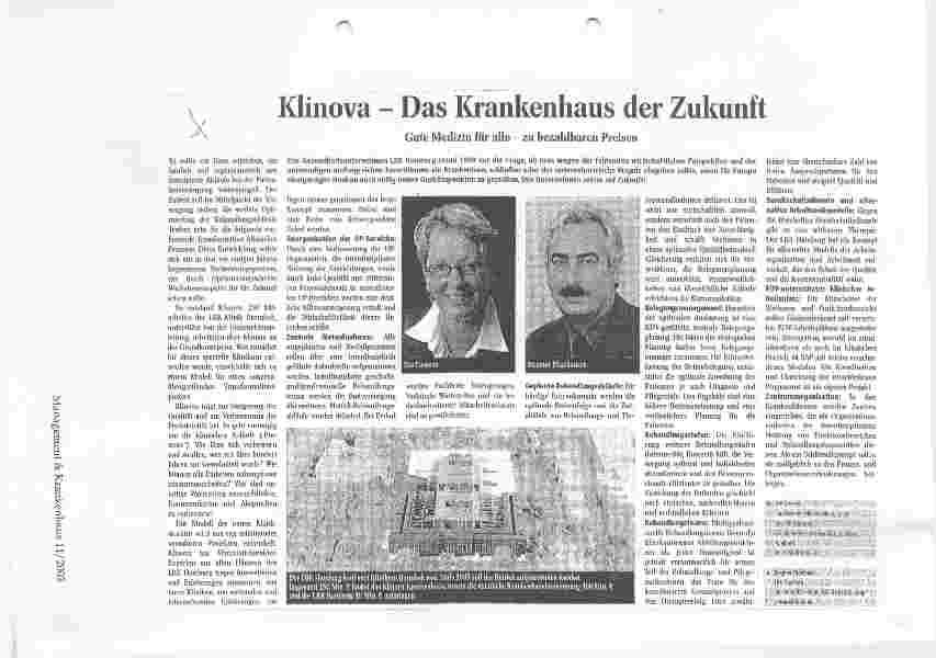 Vorschauseite 1: Klinova - Das Krankenhaus der Zukunft Gute Medizin für alle - zu bezahlbaren Preisen