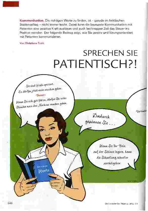 Vorschauseite 1: SPRECHEN SIE PATIENTISCH? !