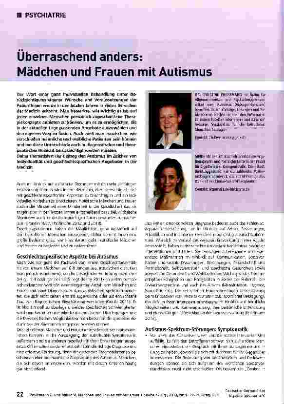 Vorschauseite 1: Überraschend anders: Mädchen und Frauen mit Autismus