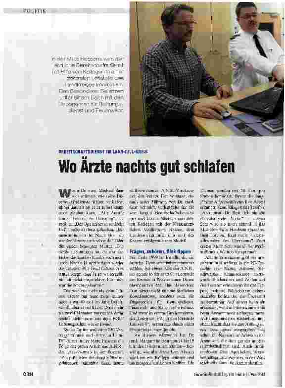 Vorschauseite 1: Wo Ärzte nachts gut schlafen