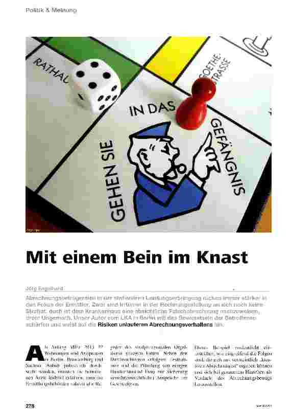Vorschauseite 1: Mit einem Bein im Knast