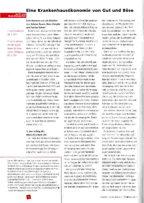 Vorschauseite 1: Eine Krankenhausökonomie von Gut und Böse