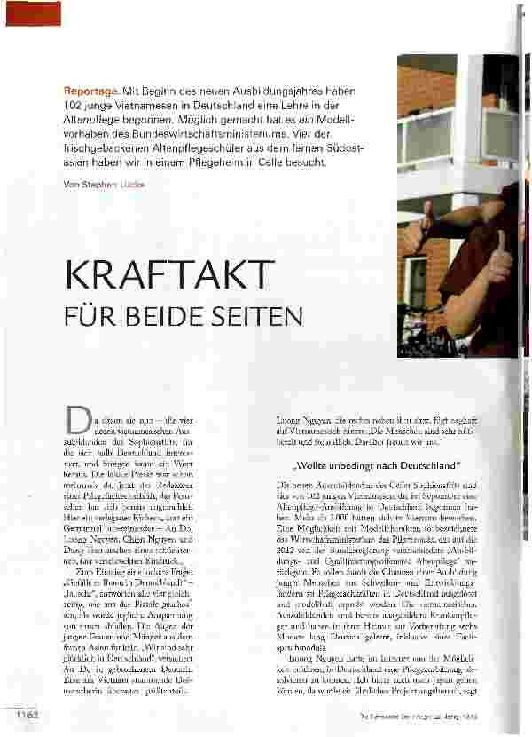 Vorschauseite 1: KRAFTAKT FÜR BEIDE SEITEN