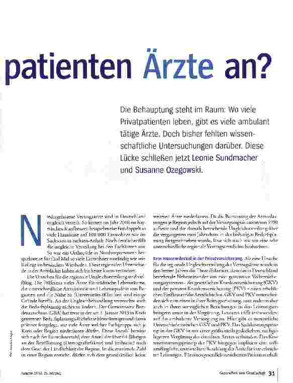Vorschauseite 2: Ziehen Privatpatienten Ärzte an?