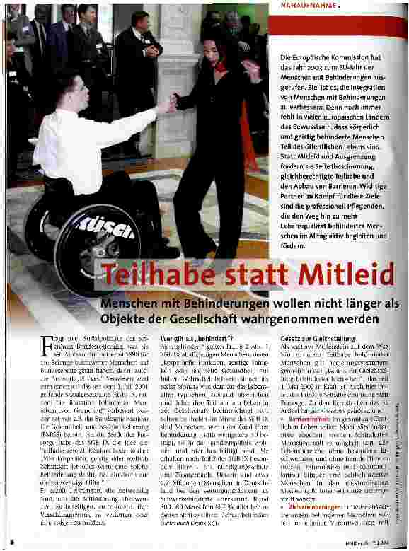 Vorschauseite 1: Teilhabe statt Mitleid
