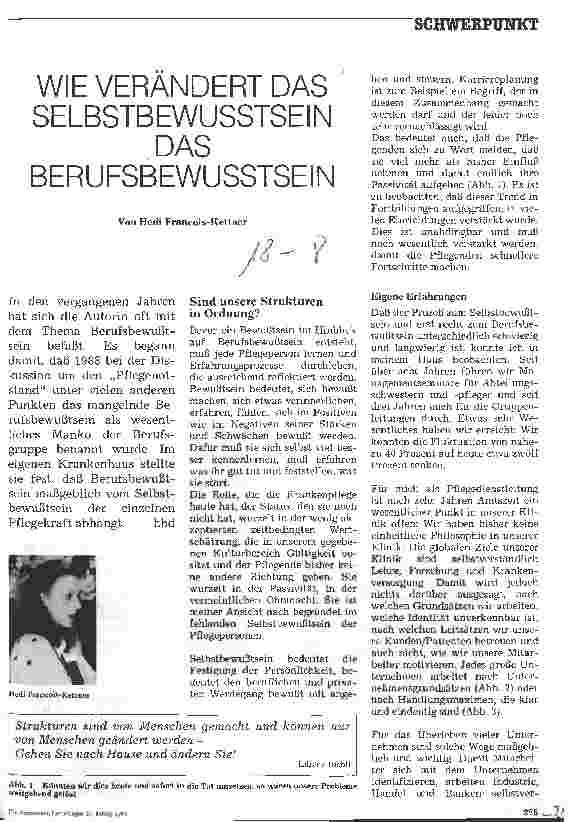 Vorschauseite 1: Wie verändert das Selbstbewußtsein das Berufsbewußtsein