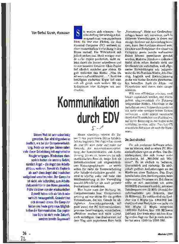 Vorschauseite 1: Kommunikation durch EDV