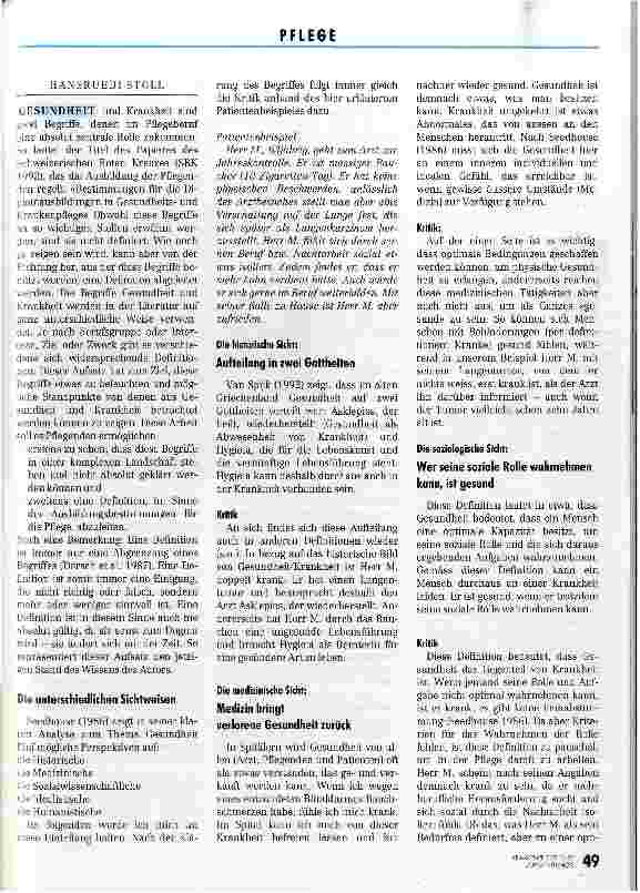 Vorschauseite 2: Was ist denn eigentlich Gesundheit? Klärung der Begriffe Gesundheit - Krankheit für die Pflege