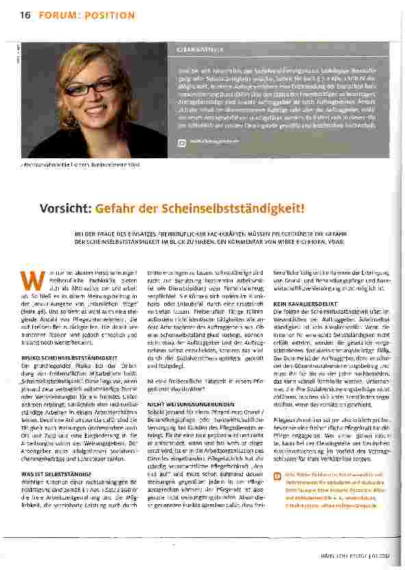 Vorschauseite 1: Vorsicht: Gefahr der Scheinselbstständigkeit