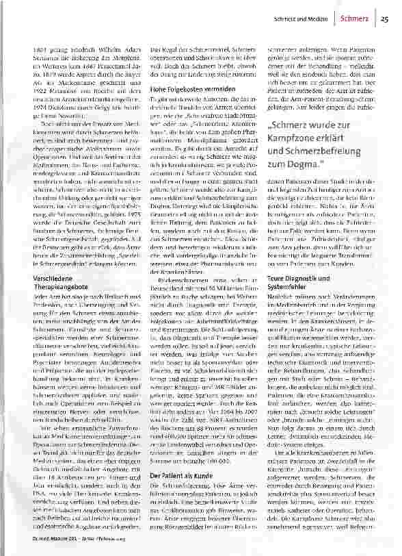 Vorschauseite 2: Im Kampf gegen den Schmerz