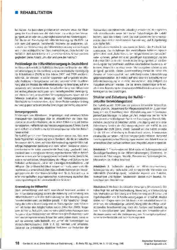 Vorschauseite 2: Erste Schritte zur Optimierung der Hilfsmittelversorgung in Deutschland
