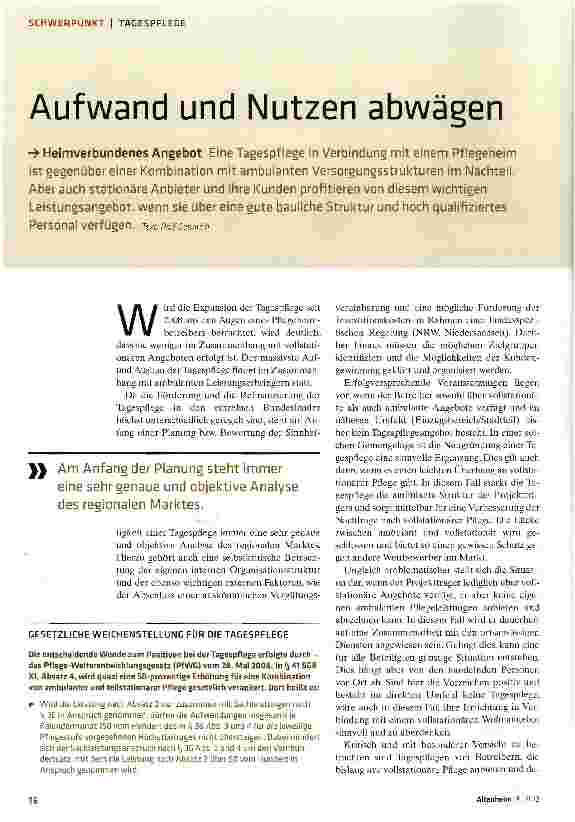Vorschauseite 1: Aufwand und Nutzen abwägen