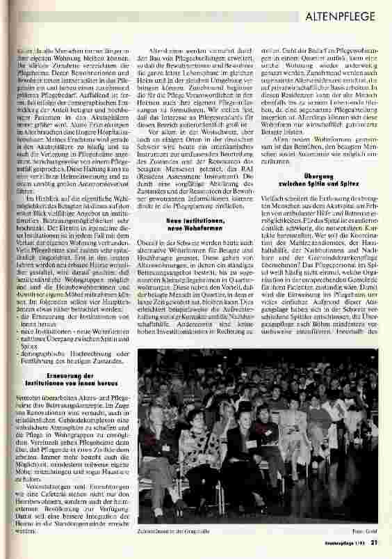 Vorschauseite 2: Altenpflege in der Schweiz