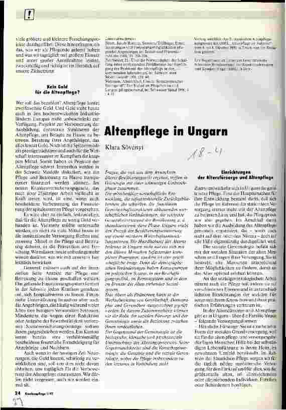 Vorschauseite 5: Altenpflege in der Schweiz