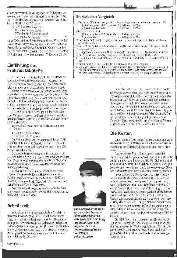 Vorschauseite 2: Selbstbedienung beim Frühstück Neuorganisation bringt erhebliche Entlastung für das Personal