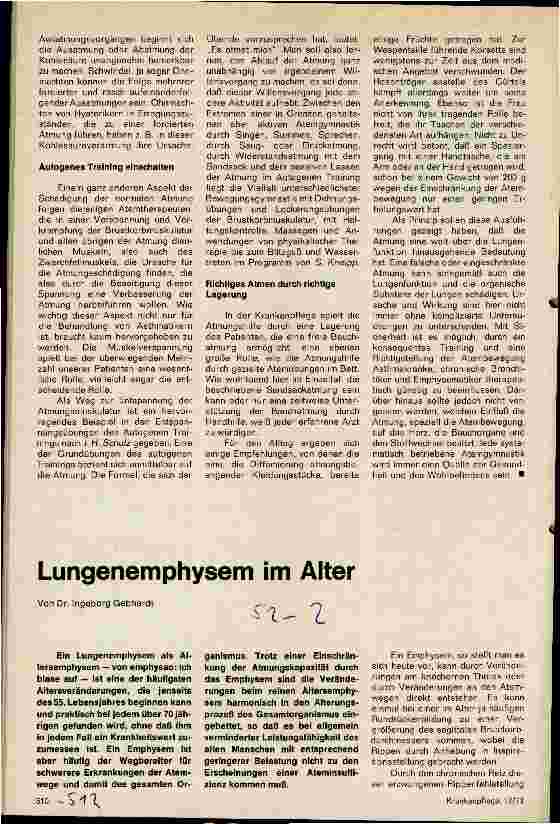 Vorschauseite 1: Lungenemphysem im Alter