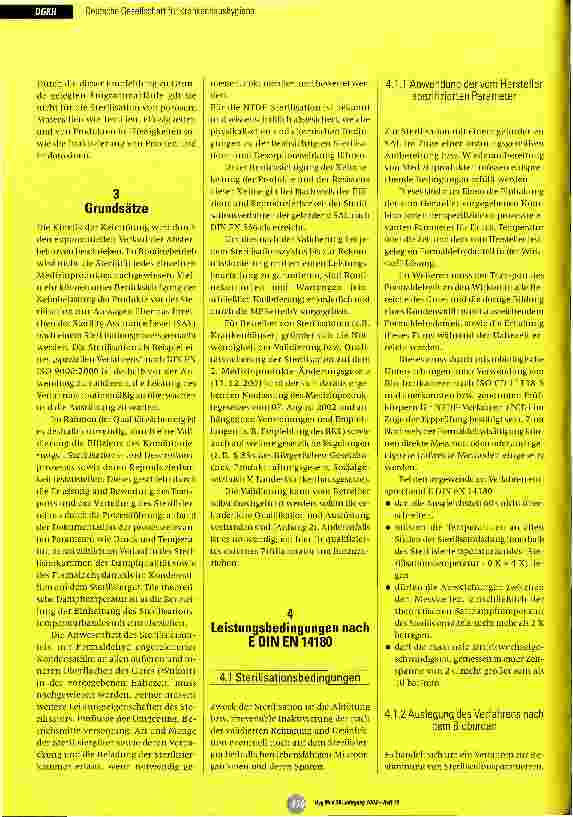Vorschauseite 2: Empfehlung für die Validierung und Routineüberwachung von Sterilisationsprozessen mit formaldehydhaltigem Wasserdampf für Medizinprodukte Stand: Juni 2003