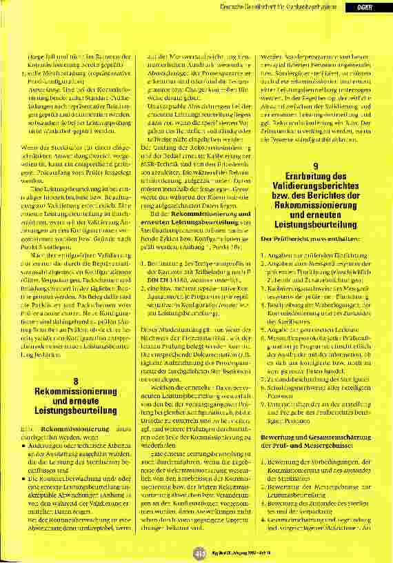 Vorschauseite 5: Empfehlung für die Validierung und Routineüberwachung von Sterilisationsprozessen mit formaldehydhaltigem Wasserdampf für Medizinprodukte Stand: Juni 2003