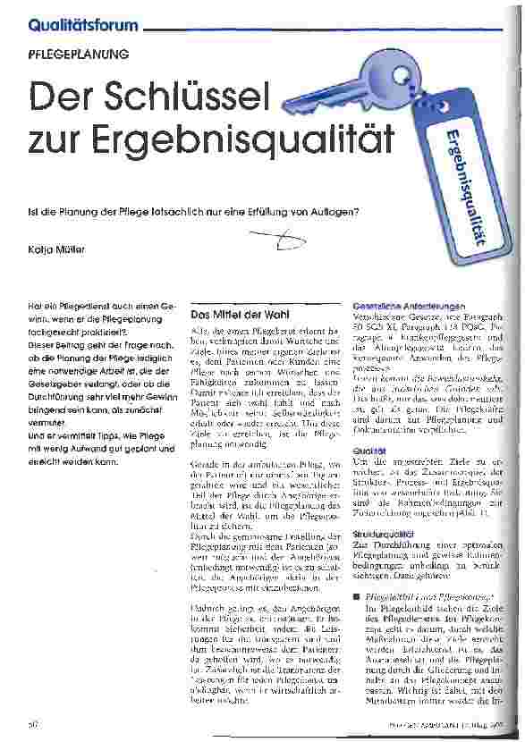 Vorschauseite 1: Der Schlüssel zur Ergebnisqualität