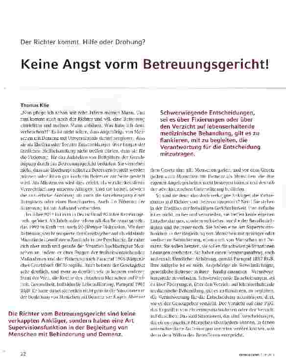Vorschauseite 1: Keine Angst vorm Betreuungsgericht!