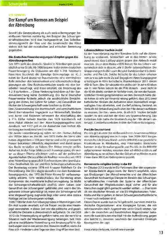 Vorschauseite 1: Der Kampf um Normen am Beispiel der Abtreibung