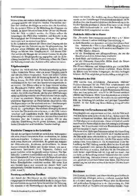Vorschauseite 5: Diätbehandlung bei Phenylketonurie