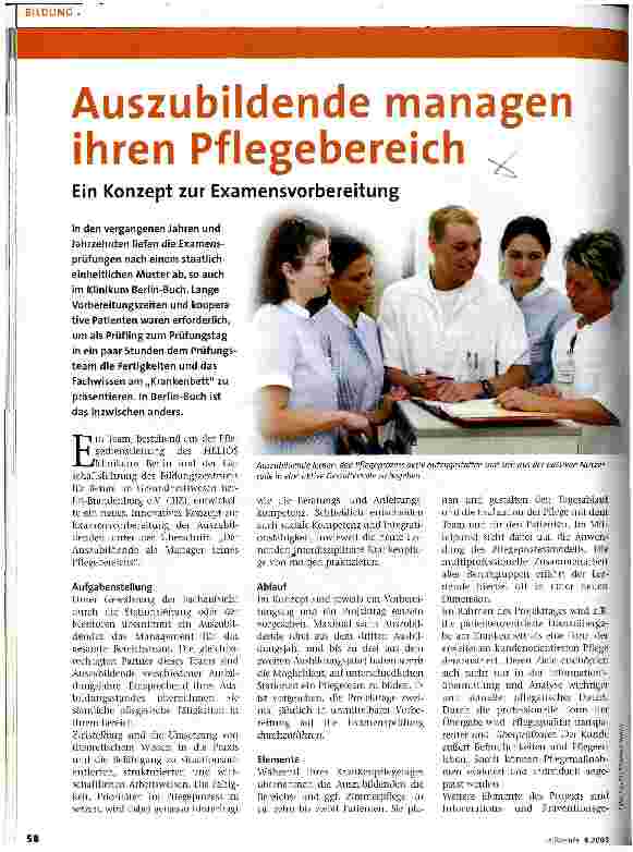 Vorschauseite 1: Auszubildende managen ihren Pflegebereich