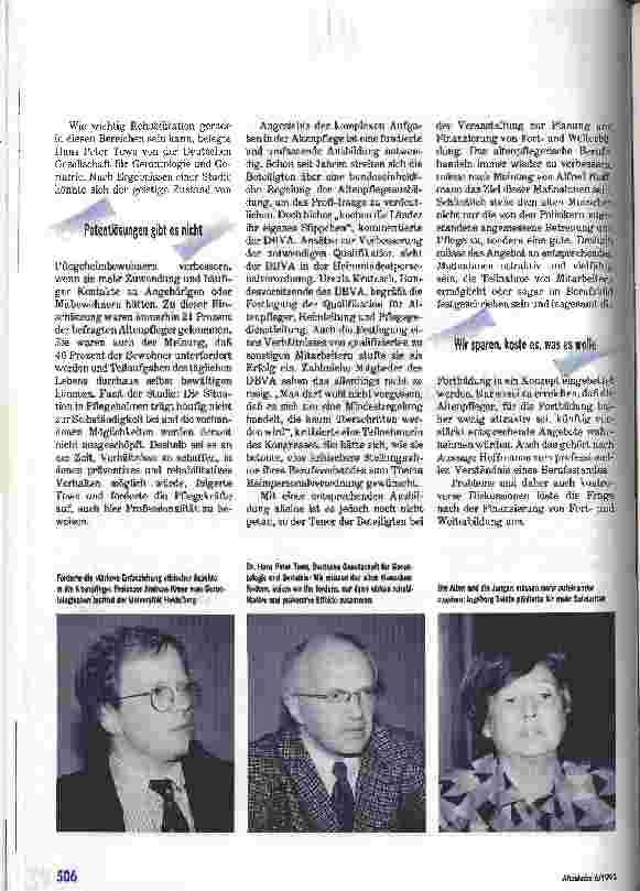 Vorschauseite 2: Pflege braucht differenzierte Konzepte DBVA-Kongress: mehr Professionalität gefordert