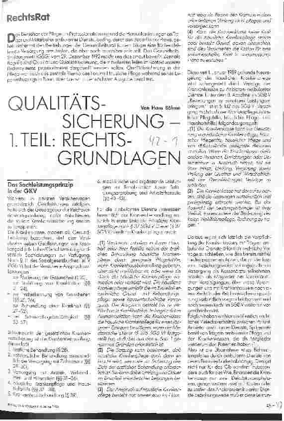 Vorschauseite 1: Qualitätssicherung Teil 1: Rechtsgrundlagen