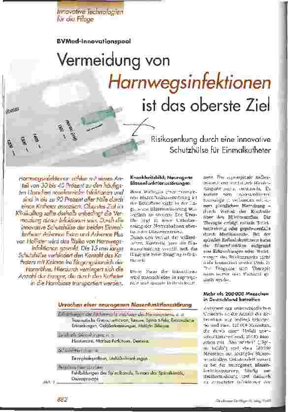 Vorschauseite 1: Vermeidung von Harnwegsinfektionen ist das oberste Ziel