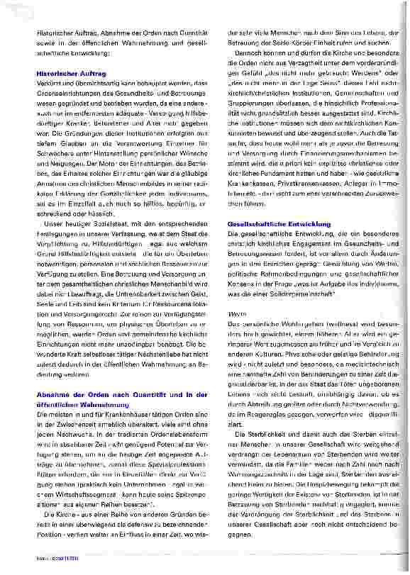 Vorschauseite 2: Kirche, Caritas und Orden Sind Orden in der heutigen Krankenhauslandschaft noch von Bedeutung?