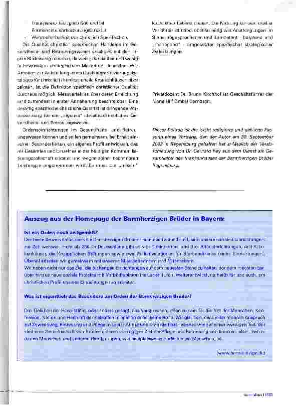 Vorschauseite 5: Kirche, Caritas und Orden Sind Orden in der heutigen Krankenhauslandschaft noch von Bedeutung?