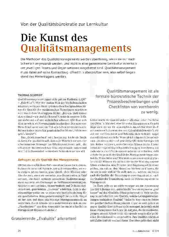 Vorschauseite 1: Die Kunst des Qualitätsmanagements