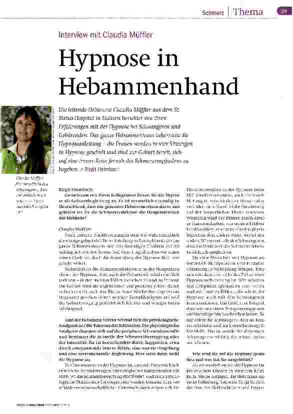 Vorschauseite 1: Hypnose in Hebammenhand